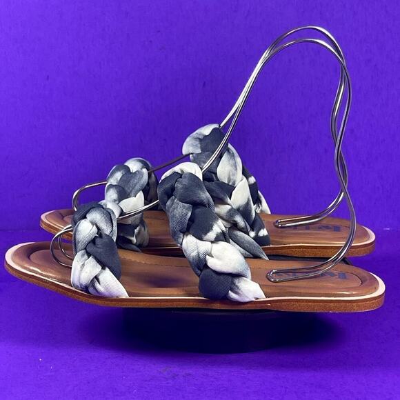 Korks Blue Tie Dye Pilar Braided Double Strap Slip On Sandals Women's Size 8-NEW - Picture 3 of 6